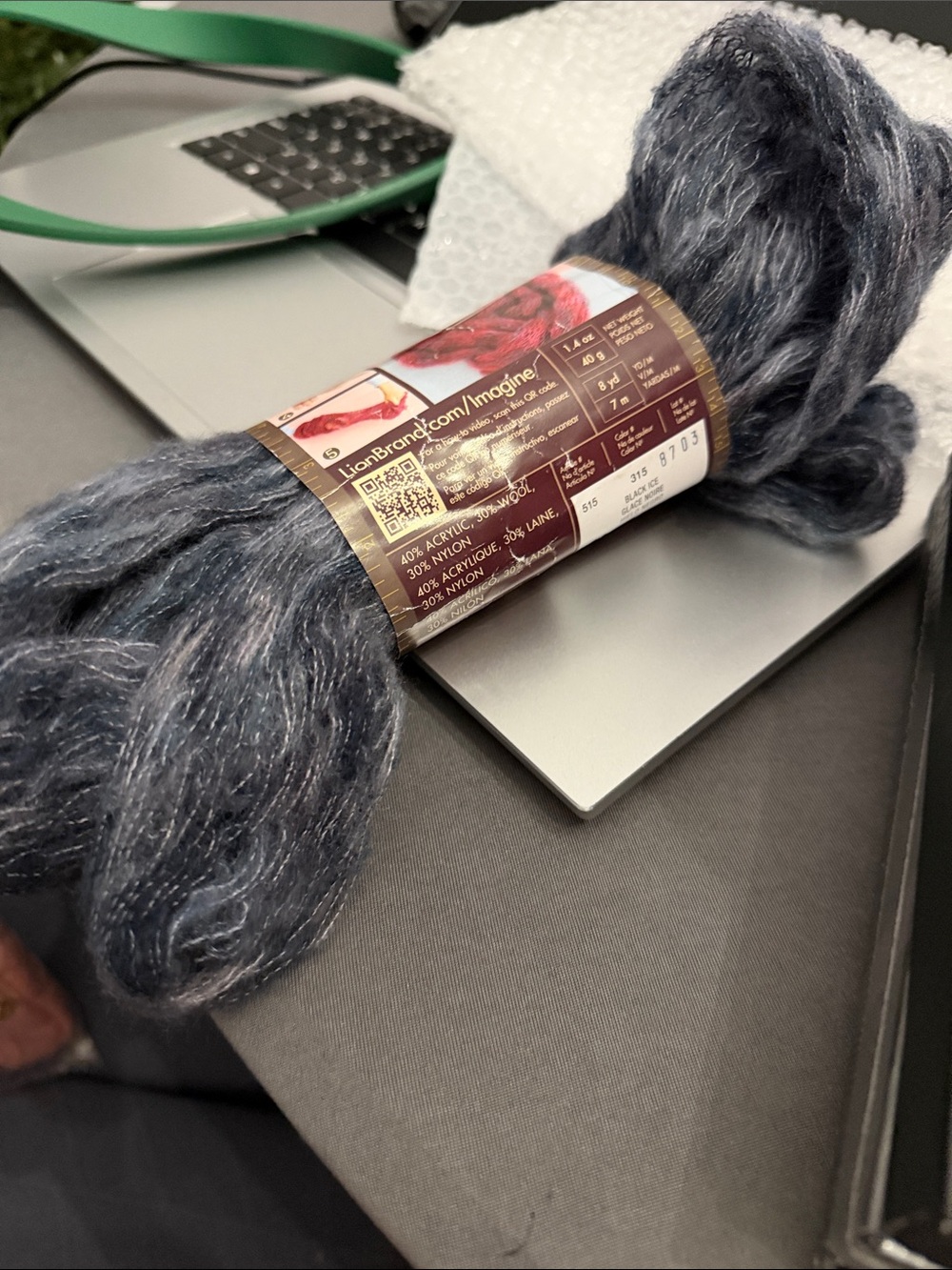 Lion Brand Imagine Black Ice Yarn - 6 packs